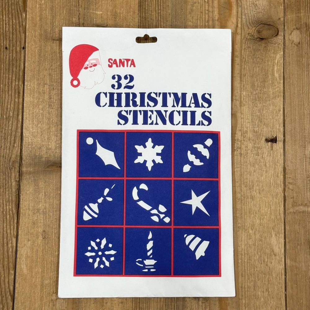 Vintage Christmas Stencils 32 Holiday Window Art Craft Chase Products Co Santa